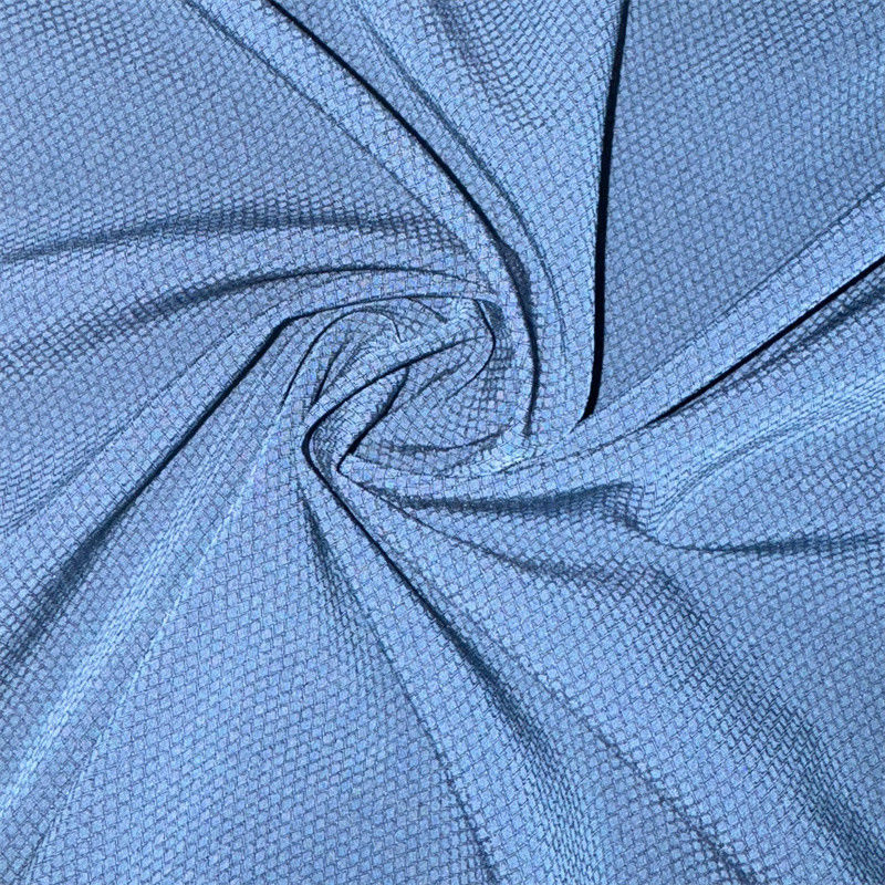 gerecycled premium polyester dubbele garen afwijking stretch diamant geruite stof 75D+40D*75D+40D 145GSM