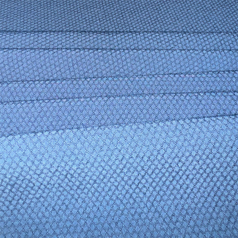 gerecycled premium polyester dubbele garen afwijking stretch diamant geruite stof 75D+40D*75D+40D 145GSM
