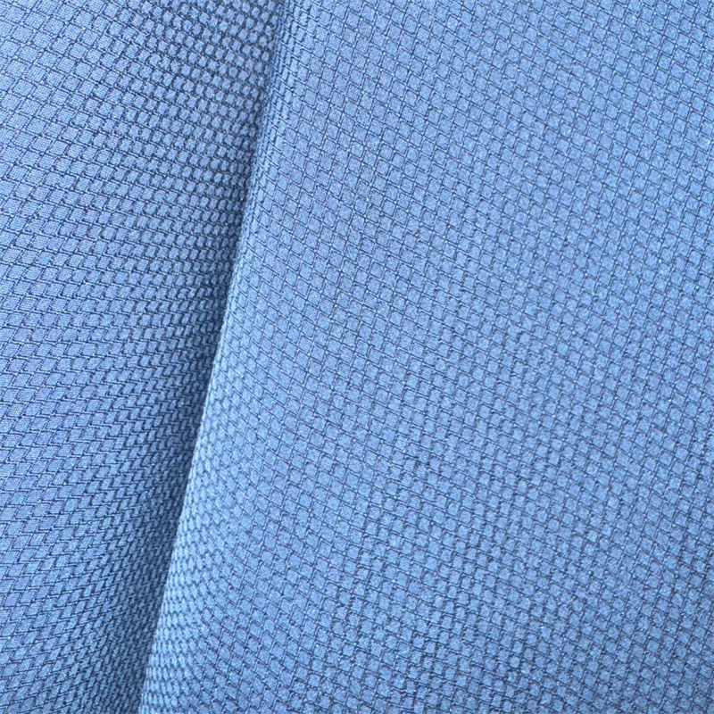 gerecycled premium polyester dubbele garen afwijking stretch diamant geruite stof 75D+40D*75D+40D 145GSM