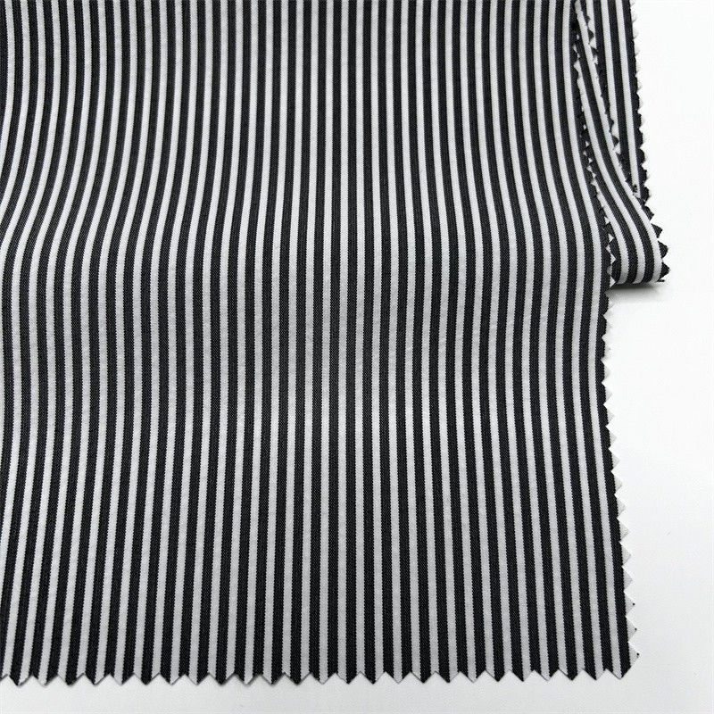150D Cationic Recycled Polyester Verticale Streep Stof Dual Tone Effect In Broek En Onderkant