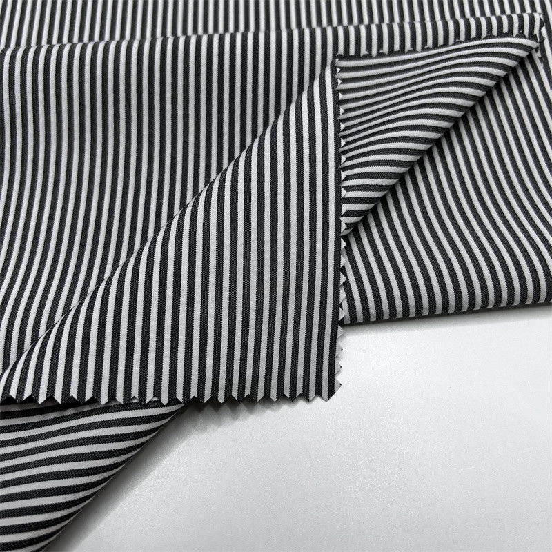 150D Cationic Recycled Polyester Verticale Streep Stof Dual Tone Effect In Broek En Onderkant