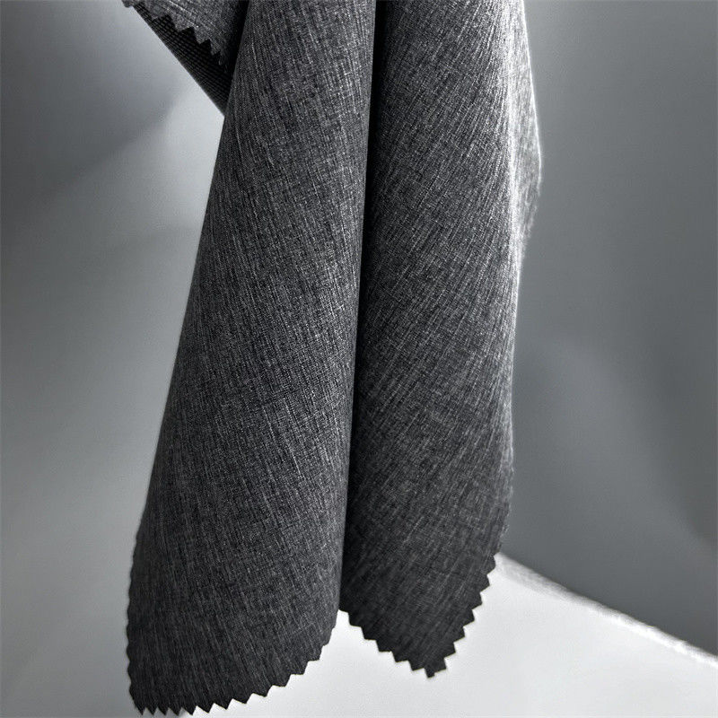 Dual Tone Pearl Dot Cationic Polyester Stof Met Vierweg Stretch Linnen-achtige Textuur Op Het Oppervlak