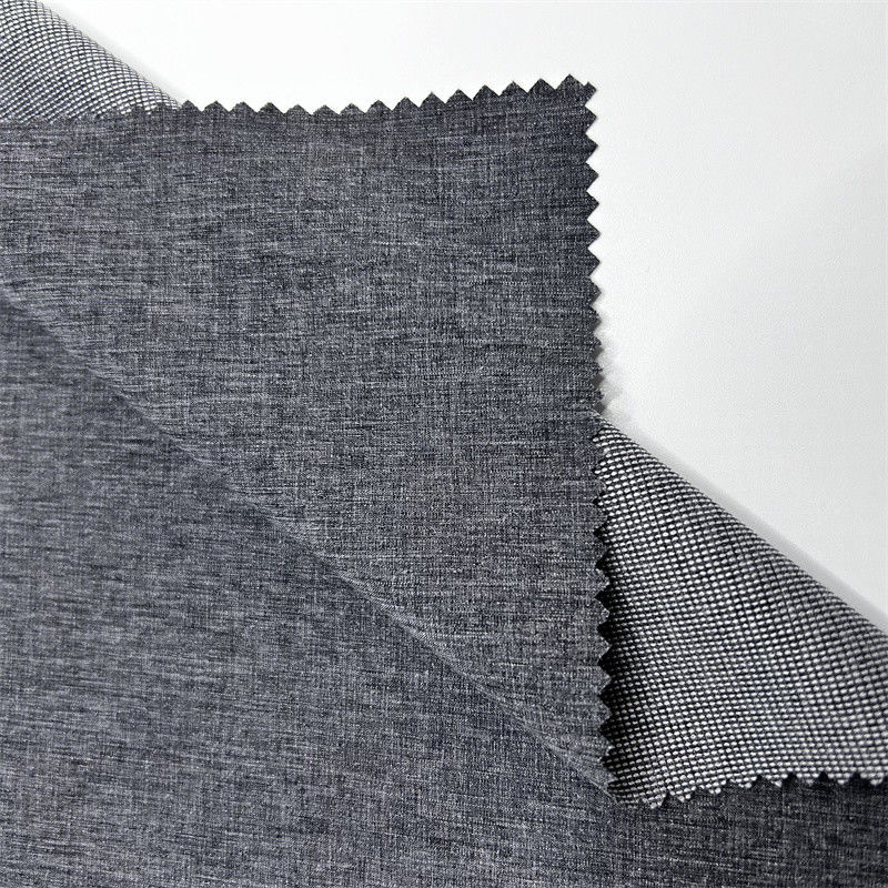 Dual Tone Pearl Dot Cationic Polyester Stof Met Vierweg Stretch Linnen-achtige Textuur Op Het Oppervlak