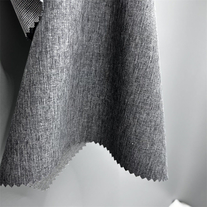 Dual Tone Pearl Dot Cationic Polyester Stof Met Vierweg Stretch Linnen-achtige Textuur Op Het Oppervlak