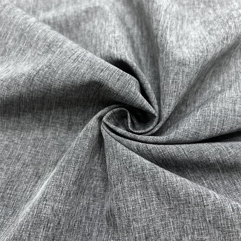 Dual Tone Pearl Dot Cationic Polyester Stof Met Vierweg Stretch Linnen-achtige Textuur Op Het Oppervlak
